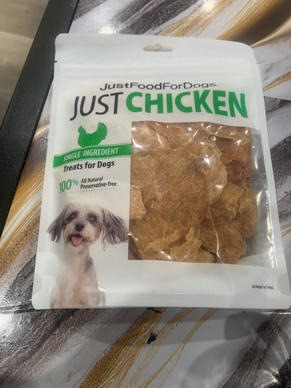 JustFoodForDogs Just Chicken Dog Treats - White & Green Packaging